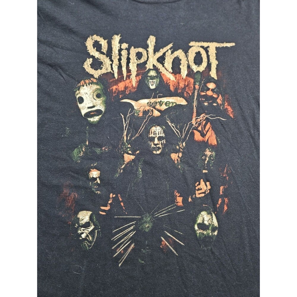 Slipknot Band T-Shirt Size Large Black  Double Sided Rock Heavy Metal